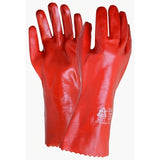 Single Dip PVC Fully Coated Gauntlet Red 27CM - Indigo Supplies Ltd