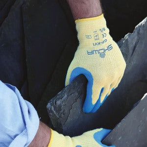 Showa GP-KV1 Kevlar Grip Cut Level C Glove Yellow Blue (Pair) - Indigo Supplies Ltd