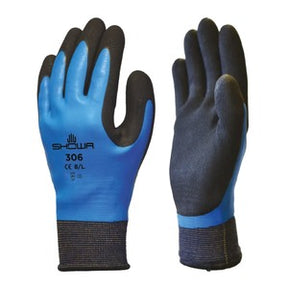 Showa 306 Fully Coated Latex Grip Glove Blue (Pair) - Indigo Supplies Ltd