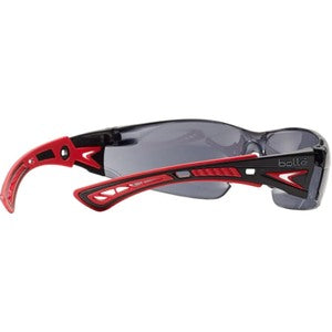 Bolle RUSHPPSF Rush+ Safety Specs Black/Red Smoked Lens - Indigo Supplies Ltd