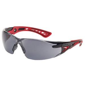 Bolle RUSHPPSF Rush+ Safety Specs Black/Red Smoked Lens - Indigo Supplies Ltd
