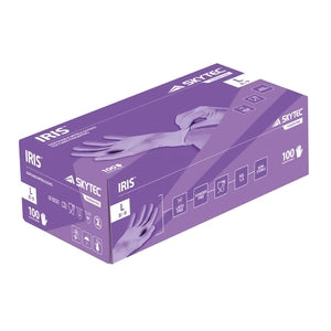 Skytec Iris Nitrile Powder-Free Disposable Gloves Purple (Box 100)