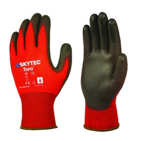 Skytec Toro PU Palm Coated (4131X) Cut 1 Red/Black - Indigo Supplies Ltd