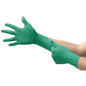 Ansell 92-500 Touch N Tuff Nitrile Disposable Gloves Lightly Powdered Green - Indigo Supplies Ltd