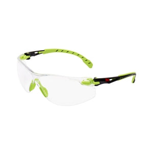 3M S1201SGAF-EU Solus 1000 Safety Glasses Green/Black FrameScotchgard Anti-Fog/Anti-Scratch Coating (K&N) Clear Lens - Indigo Supplies Ltd