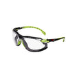 3M S1201SGAFKT-EU Solus 1000 Safety Glasses Green/Black Frame Scotchgard Anti-Fog/Anti-Scratch Coating (K&N) Clear Lens Foam Gasket and Strap - Indigo Supplies Ltd