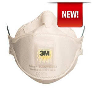 3M Aura 9322+ Gen3 FFP2 Valved Disposable Respirator (Box 10) - Indigo Supplies Ltd