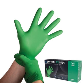 TX4524 Nitrile Biodegradable Disposable Glove Green (Pack 100) - Indigo Supplies Ltd