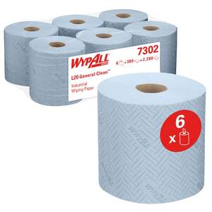 7302 Wypall L20 Ind Wiping Paper Blue 336 Sheet (Case 6) - Indigo Supplies Ltd