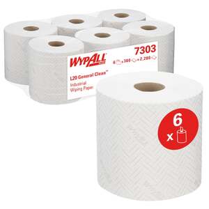 7303 Wypall L20 Wiping Paper Roll 2Ply 336 Sheet (Case 6) - Indigo Supplies Ltd