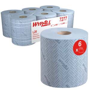 7277 Wypall L20 Essential Wipers Blue 400 Sheet (Case 6) - Indigo Supplies Ltd