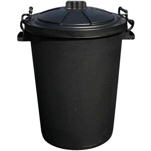 Standard Plastic Dustbin & Lid Black 94 Litre - Indigo Supplies Ltd