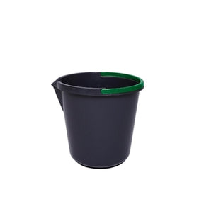 CleanWorks Black Plastic Bucket with Green Handle 2 Gallon - Indigo Supplies Ltd
