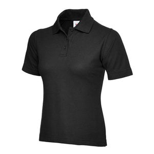 UC106 Ladies Pique Polo Shirt Black - Indigo Supplies Ltd
