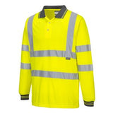 S277 High Visibility Long Sleeve Polo Shirt Yellow - Indigo Supplies Ltd