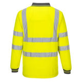 S277 High Visibility Long Sleeve Polo Shirt Yellow - Indigo Supplies Ltd