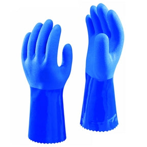 Showa 660 Fully Coated PVC Gauntlet Blue Size 9 - Indigo Supplies Ltd