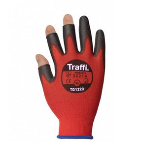 TraffiGlove TG1220 3 Digit Glove Cut Level 1 TG1220 Red - Indigo Supplies Ltd