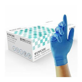 Nitrile Disposable Powder-Free Gloves, Blue (Box 100) - Indigo Supplies Ltd