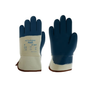 Ansell 27-607 Hycron P/c Safety Cuff Gloves Blue (12 Pairs)