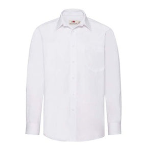 65118 Mens Long Sleeve Poplin Shirt White - Indigo Supplies Ltd