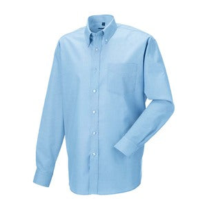 932M Mens Long Sleeve Oxford Shirt Blue - Indigo Supplies Ltd