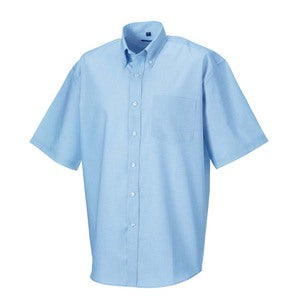 933M Mens Short Sleeve Oxford Shirt Blue - Indigo Supplies Ltd