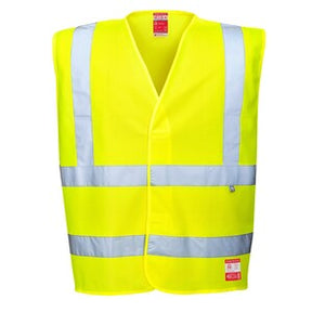 Portwest FR71 Bizflame Resistant Anti-Static High Visibility Waistcoat Yellow - Indigo Supplies Ltd