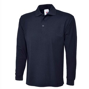 UC113 Long Sleeve Mediumweight Polo Shirt Navy - Indigo Supplies Ltd