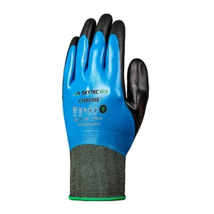 Skytec Eco Chrome Fully Coated Nitrile Foam Glove Blue (Pair) - Indigo Supplies Ltd
