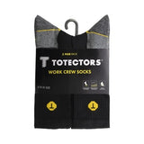 Totectors Work Crew Socks Black & Grey (Pack 5 Pairs)