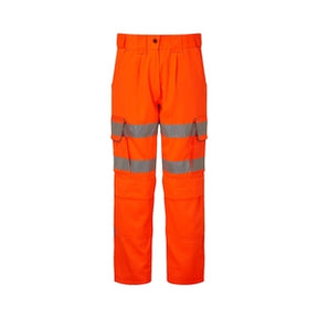 GN611 Ladies High Visibility Polycotton Cargo Trouser Orange Tall - Indigo Supplies Ltd