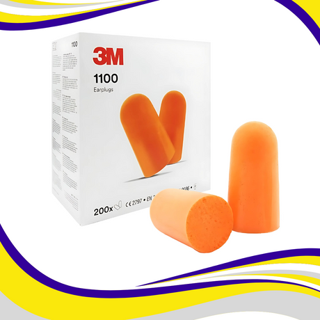 3M 1100 Disposable Foam Ear Plugs - Box of 200 - Indigo Supplies Ltd