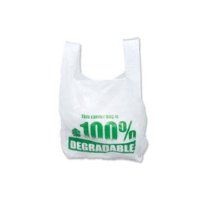 Degradable White Vest Carrier Bags - Indigo Supplies Ltd