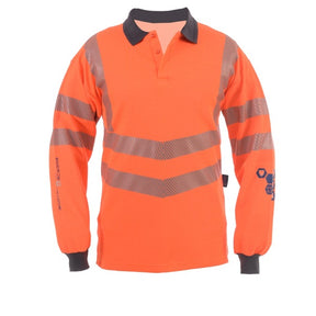 Bodyguard High Visibility FR Arc Long Sleeve Polo Orange - Indigo Supplies Ltd