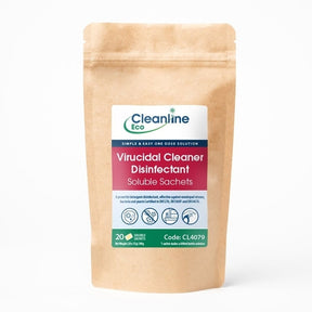 Cleanline Eco Virucidal Cleaner Disinfectant T11 Bottle Soluble Sachets (Pack 20) - Indigo Supplies Ltd