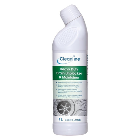 Cleanline Heavy Duty Drain Unblocker &amp; Maintainer 1 Litre - Indigo Supplies Ltd