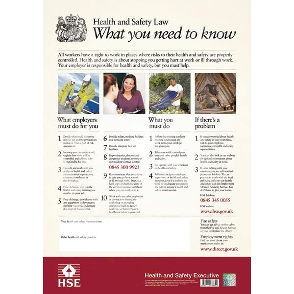 Health and Safety Law Poster Laminated - Indigo Supplies Ltd