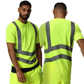 Regatta TRS194_207 Mens Pro T-Shirt High Visibility Yellow/Navy - Indigo Supplies Ltd