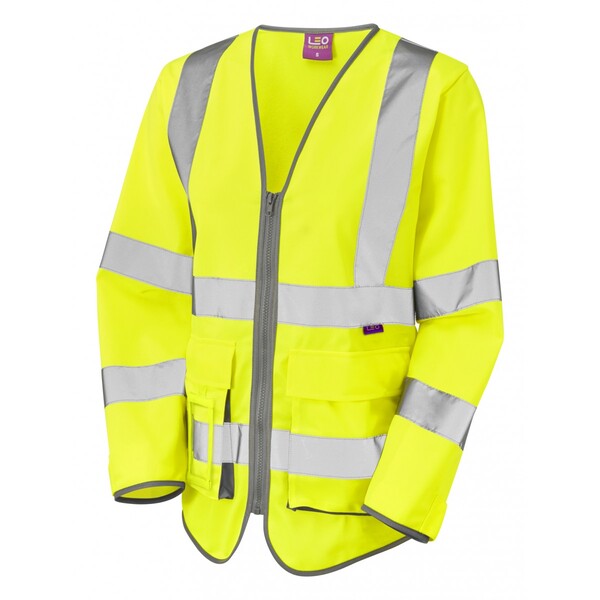 BEAWORTHY High Visibility Superior Ladies Sleeved Waistcoat Yellow