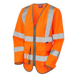 BEAWORTHY Hi-Vis Superior Ladies Sleeved Waistcoat ISO 20471 Cl 2 Orange - Indigo Supplies Ltd
