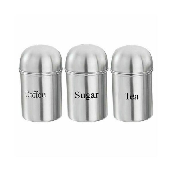 Stainless Steel Tea, Coffee, Sugar Canister Set - Indigo Supplies Ltd