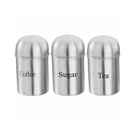 Stainless Steel Tea, Coffee, Sugar Canister Set - Indigo Supplies Ltd