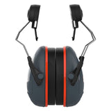 JSP Sonis Compact Helmet Mounted Cup/Ex-Vis Orange Plate Ear Defenders Dark Grey