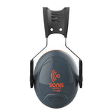 Sonis Compact Over Moulded Headband Dark Grey Cup/Ex-Vis Orange Plate Ear Defenders - Indigo Supplies Ltd