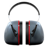 Sonis 3 Over Moulded Headband Dark Grey Cup/Ex-Vis Red Plate Ear Defenders