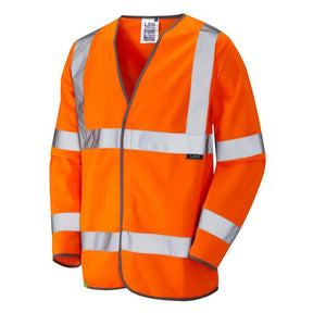 Leo BS03 S01 High Visibility Long Sleeve Waistcoat Orange - Indigo Supplies Ltd