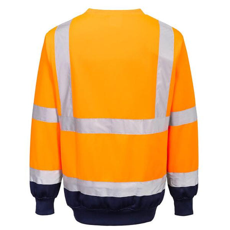 B306 Two-Tone High Visibility Sweatshirt Navy &amp; Orange - Indigo Supplies Ltd