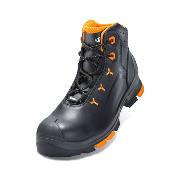 Uvex Lace Up Full Grain Smooth Leather Black Safety Boot 2 S3 SRC - Indigo Supplies Ltd