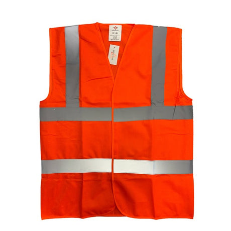 KeepSAFE High-Visibility Double Band &amp; Brace Waistcoat Orange - Indigo Supplies Ltd